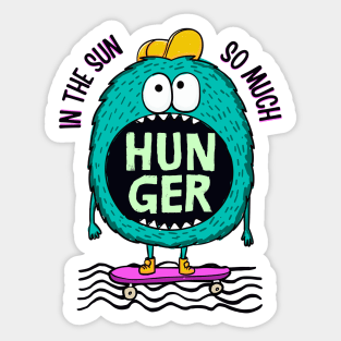 Hungry Funny Monster Sticker